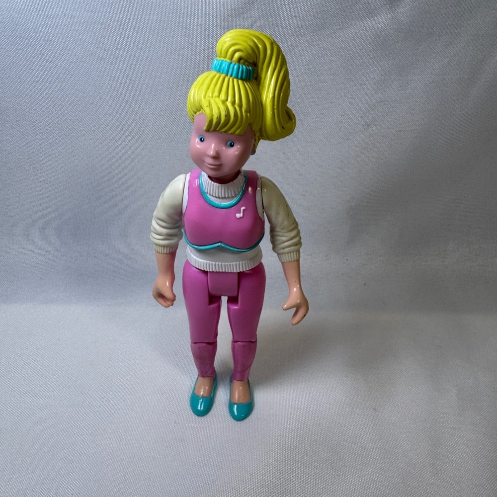 Vintage 1994 Fisher Price Loving Family Girl Doll Blonde Ponytail Pink Outfit